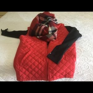 Red puffer vest